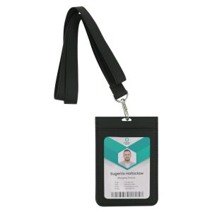 PU Leather Foldable ID Card Holder with Lace & Hook - Image 2