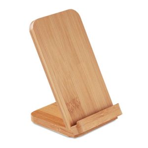 Eco-Friendly Bamboo 10W Wireless Charger Stand - Image 1