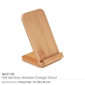 Eco-Friendly Bamboo 10W Wireless Charger Stand - Image 3