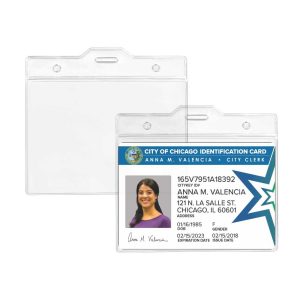 Clear Plastic ID Card Holder - Image 2