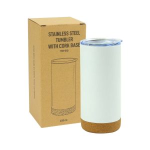 Travel Tumbler with Cork Base 450ml Stainless Steel - Image 8