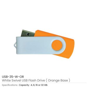 White Swivel USB Flash Drives - Image 10