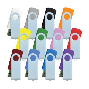 White Swivel USB Flash Drives - Image 1