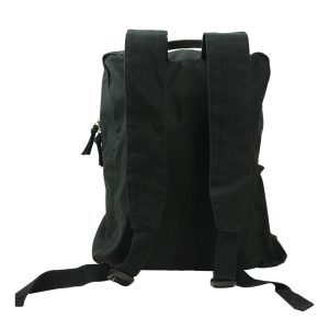 Black Cotton Backpack with Zipper Closure - Image 13