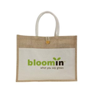 Jute Bags with Cotton Pocket and Handle - Image 2