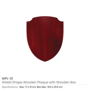 Shield Shaped Wooden Plaque with Box - Image 5