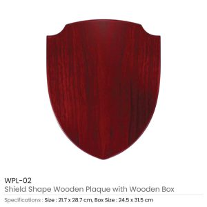 Shield Shaped Wooden Plaque with Box - Image 4