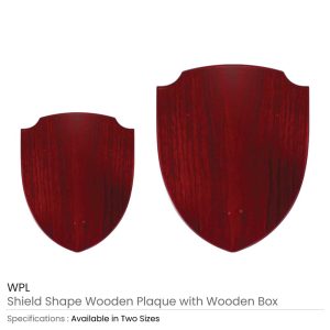 Shield Shaped Wooden Plaque with Box - Image 3