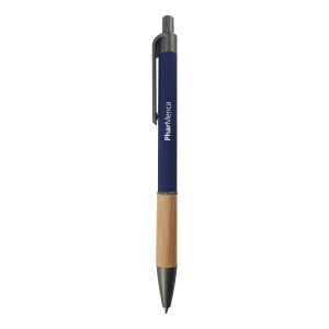 Push Button Ballpoint Pens with Bamboo Grip - Image 2