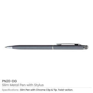 Slim Metal Pens with Stylus - Image 7