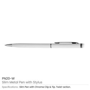 Slim Metal Pens with Stylus - Image 4