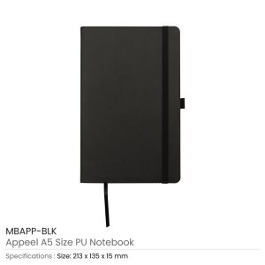 Appeel A5 PU Notebooks with Elastic Band Pen Loop Bookmark - Image 11