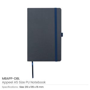 Appeel A5 PU Notebooks with Elastic Band Pen Loop Bookmark - Image 9