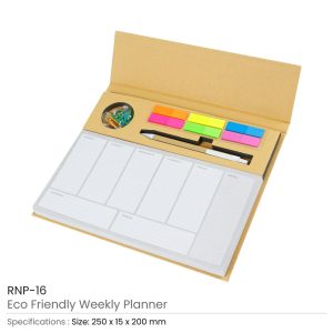 Eco-Friendly Weekly Planner Kit with Pen, Clip, Sticky Notes - Image 3