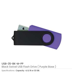 Black Swivel USB Flash Drives - Image 8