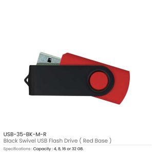 Black Swivel USB Flash Drives - Image 7