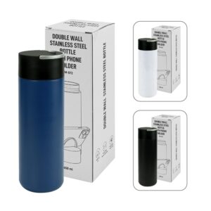 Double Wall SS Bottle, Twist-off Lid with Phone Holder 600 ml - Image 10