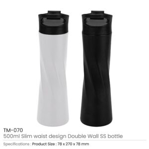 Double Wall SS Bottles Slim Waist Design 500 ml - Image 3