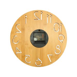 Round Bamboo Wall Clock, 28 cm Dia, Type Analog - Image 4