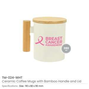 Ceramic Coffee Mugs with Breast Cancer Awareness Logo - Image 3