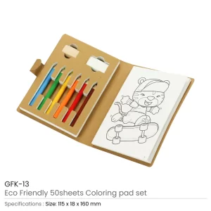 Eco-Friendly Drawing Pad Set with Colored Pencils, Sharpener & Eraser - Image 3