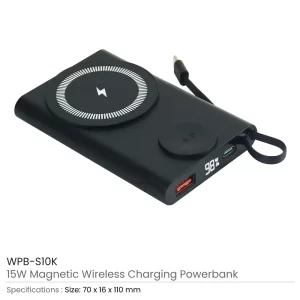 Magnetic Fast Wireless Charging Powerbank, 15W with iWatch Charger - Image 3