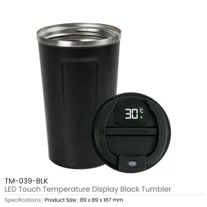 Temperature Display Black Tumblers in SS 510ml - Image 3