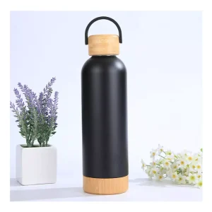 Double Wall SS Bottles with Bamboo Base & Lid 750 ml - Image 7