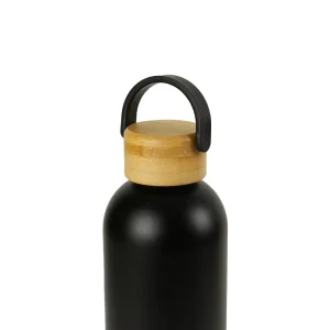 Double Wall SS Bottles with Bamboo Base & Lid 750 ml - Image 5