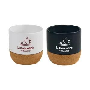 Ceramic Cup with Cork Base 6 oz Matte Finish - Image 2