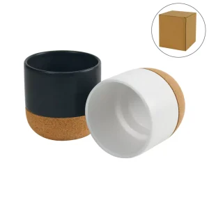 Ceramic Cup with Cork Base 6 oz Matte Finish - Image 1