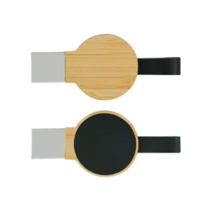 Bamboo Round LED Logo USB with Strap 64GB V. 3.0 - Image 5