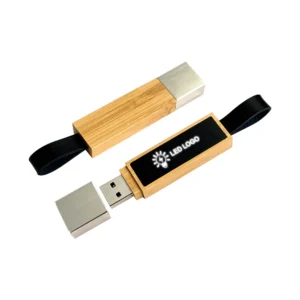 Bamboo LED Logo USB with Strap 64GB V. 3.0 - Image 2