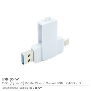 OTG White Swivel USB 64GB V. 3.0 Type C - Image 3