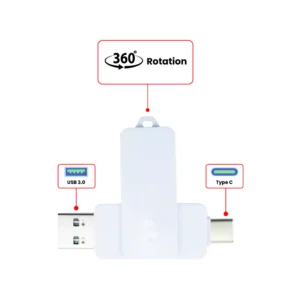 OTG White Swivel USB 64GB V. 3.0 Type C - Image 4