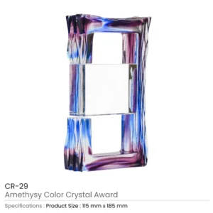 Amethyst Color Crystal Awards in Black Presentation Box - Image 3