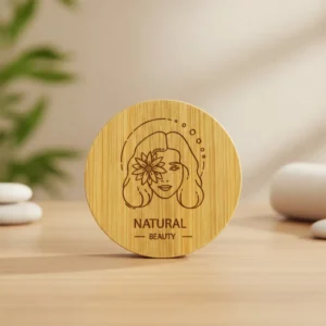 Bamboo Pocket Mirrors in Round-shaped, Lightweight & Portable - Image 5