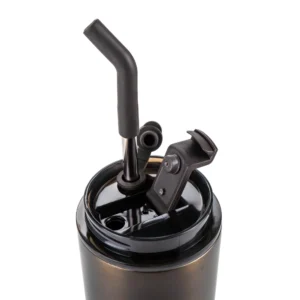 Double Wall SS Tumblers with Transparent Lid and Metal Straw - 500ml - Image 5