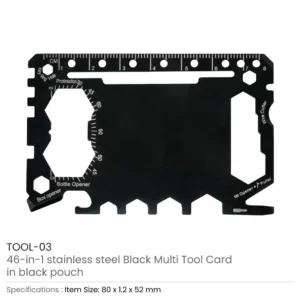 Multi-functional Tool Card in PU Leather Pouch - Image 4