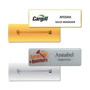 Shiny Gold and Silver Plated Metal Name Badges - Image 6