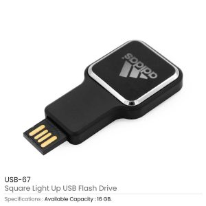 Promotional Square Light-Up Logo USB Flash 16GB - Image 3