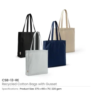 Recycled Cotton Tote Bags with Gusset 220 GSM - Image 3